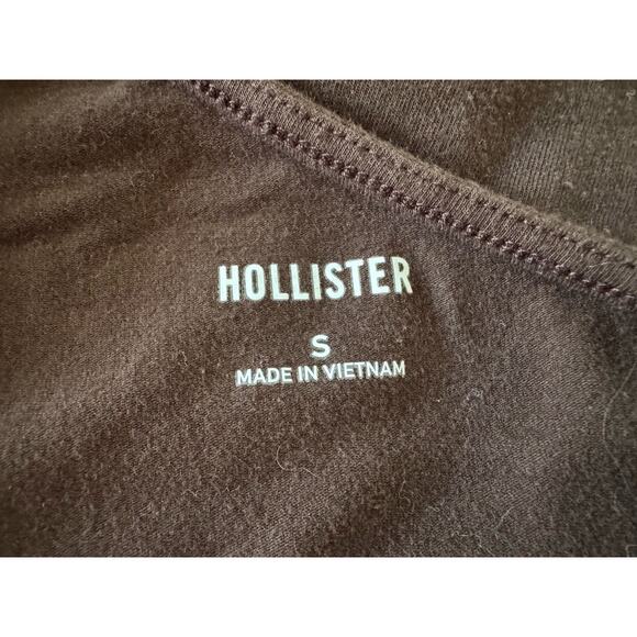 Y2K HOLLISTER Heart Rhinestone Cut Out One Shoulder Tank Top Chocolate Brown S - Picture 10 of 10